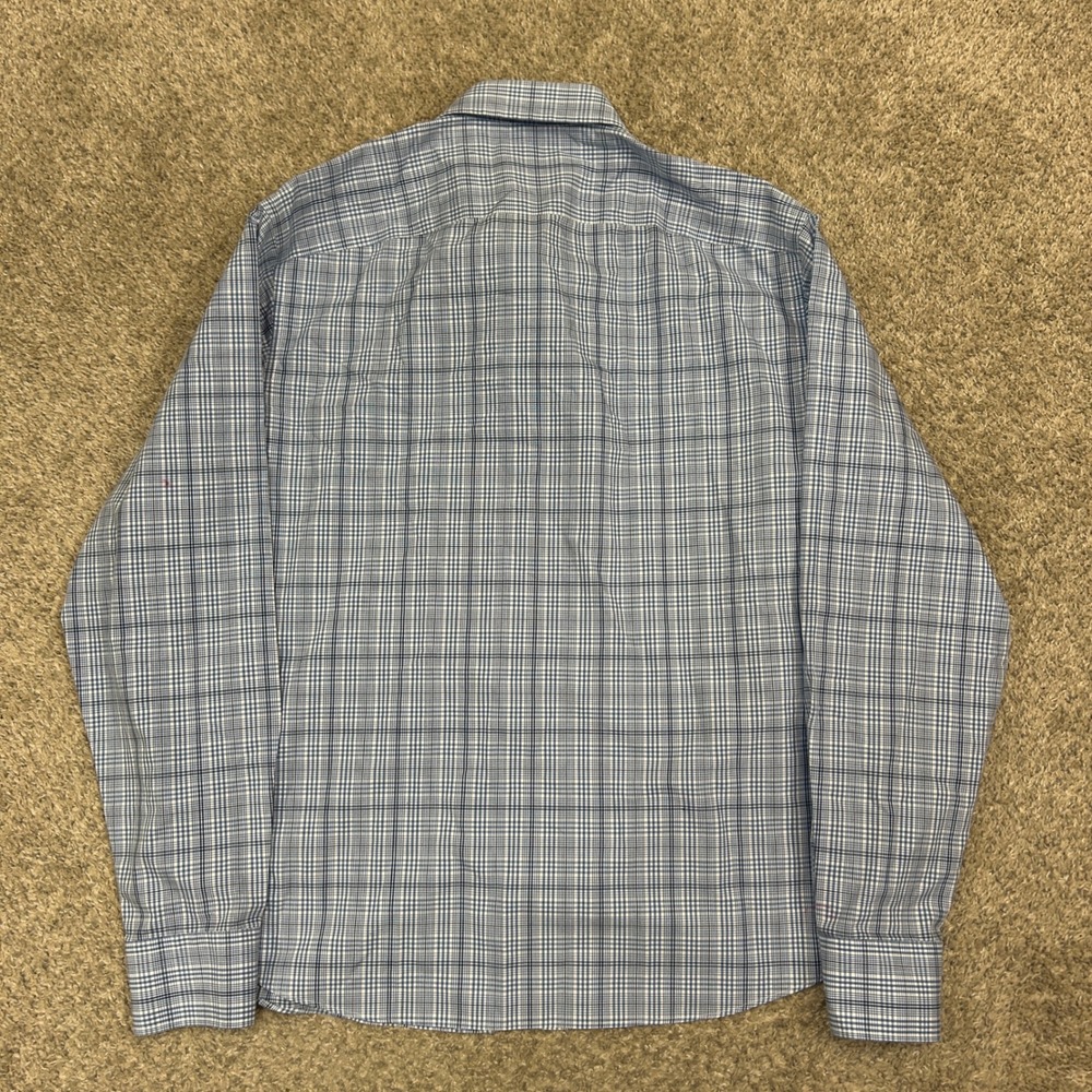 UNTUCKit Button Down Shirt Durbanville WF Large Blue Plaid Wrinkle Free - Picture 3 of 9